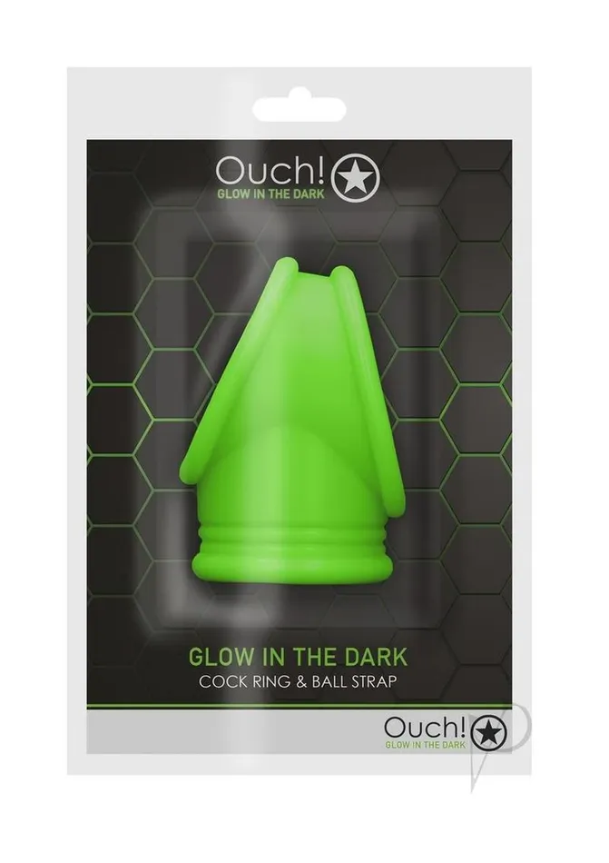 Ouch Cock Ring and Ball Strap Silicone Separator Glow in the Dark Green Ouch Male Sex Toys Ouch Cock Ring and Ball Strap Silicone Separator Glow in the Dark Green Ouch Male Sex Toys