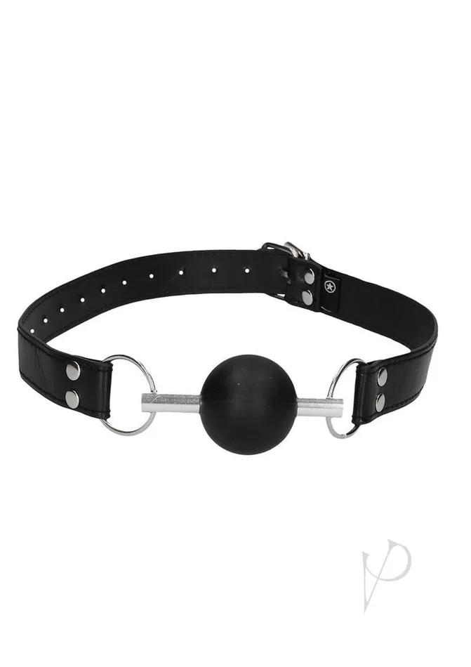 Ouch Couples Ouch Solid Ball Gag with Bonded Leather Straps Black Ouch Couples Ouch Solid Ball Gag with Bonded Leather Straps Black