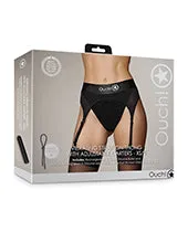 Ouch Female Sex Toys Ouch Vibrating StrapOn Thong with Adjustable Garters with Rechargeable Bullet XSSM Black Ouch Female Sex Toys Ouch Vibrating StrapOn Thong with Adjustable Garters with Rechargeable Bullet XSSM Black