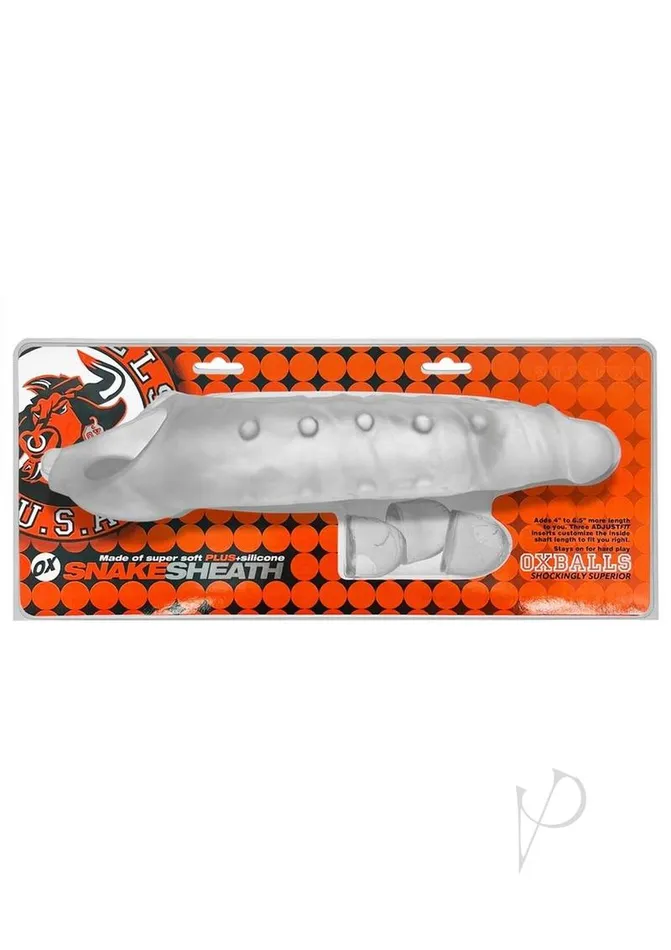 Oxballs Anal Snake DeepReacher Silicone Cocksheath Clear Ice
