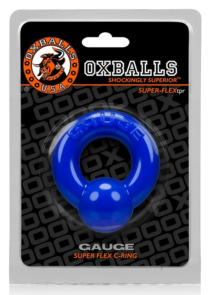 Oxballs Gauge Super Flex Cock Ring Blue Oxballs Male Sex Toys