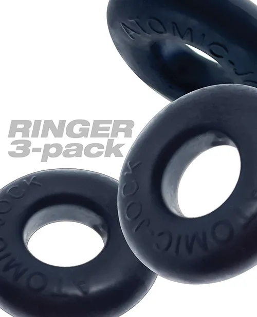 Oxballs Ringer Plus Silicone Cock Ring 3 Pack Night Edition Oxballs Male Sex Toys