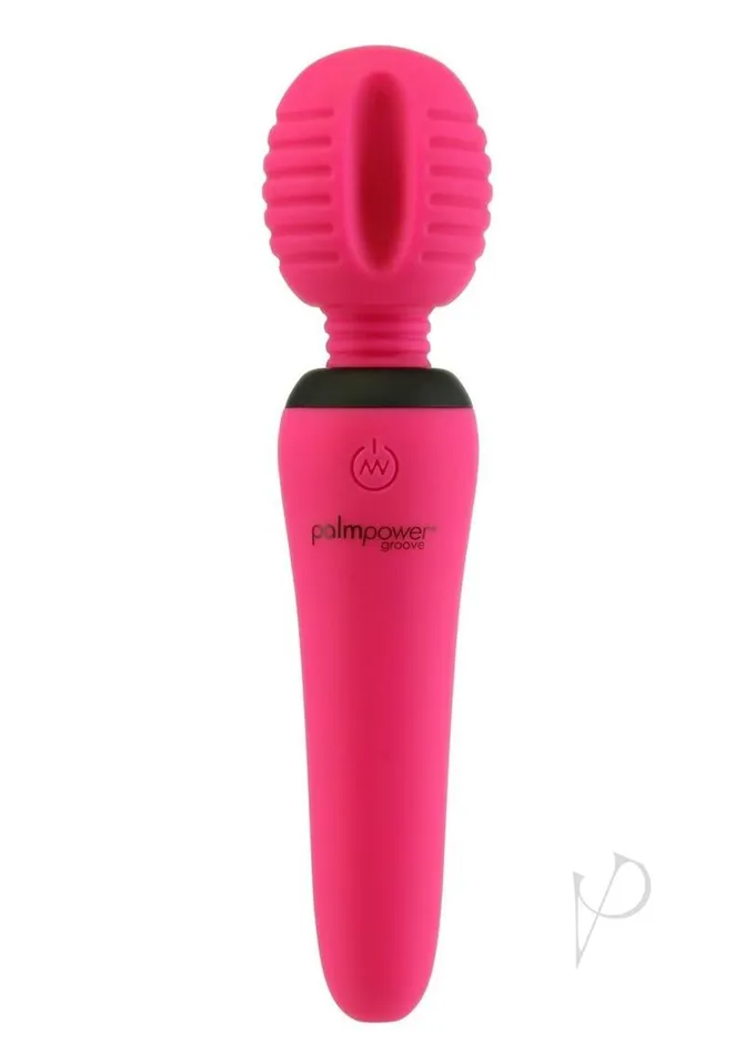 Palmpower Vibrators PalmPower Groove Mini Wand Rechargeable Silicone Massage Wand Fuchsia