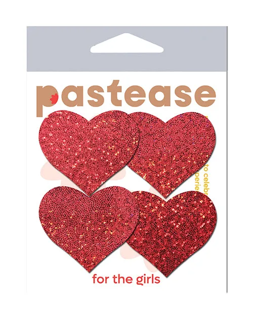 Pastease Anal Pastease Premium Petites Glitter Heart Red OS Pack of 2 Pair