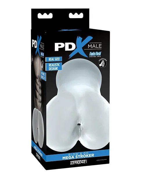 Pdx Male Male Sex Toys PDX Male Blow and Go Mega Stroker Anal Masturbator Clear