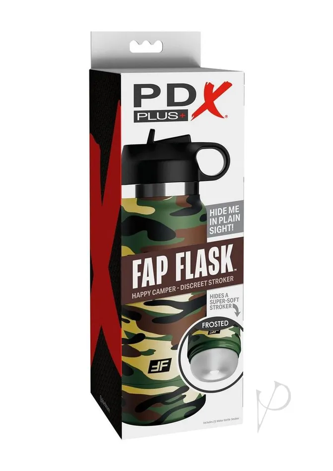 PDX Plus Fap Flask Happy Camper Stroker FrostedCamo Pdx Plus Male Sex Toys PDX Plus Fap Flask Happy Camper Stroker FrostedCamo Pdx Plus Male Sex Toys