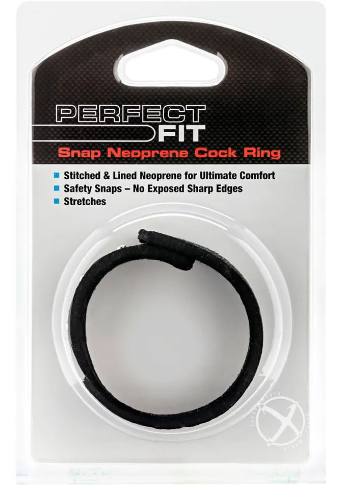 Perfect Fit Male Sex Toys Perfect Fit Snap Neoprene Cock Ring Black
