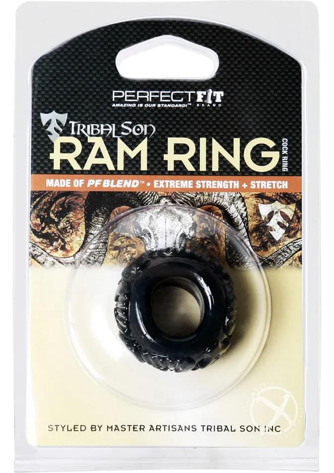 Perfect Fit Perfect Fit Tribal Son Ram Ring Cock Ring Black Male Sex Toys