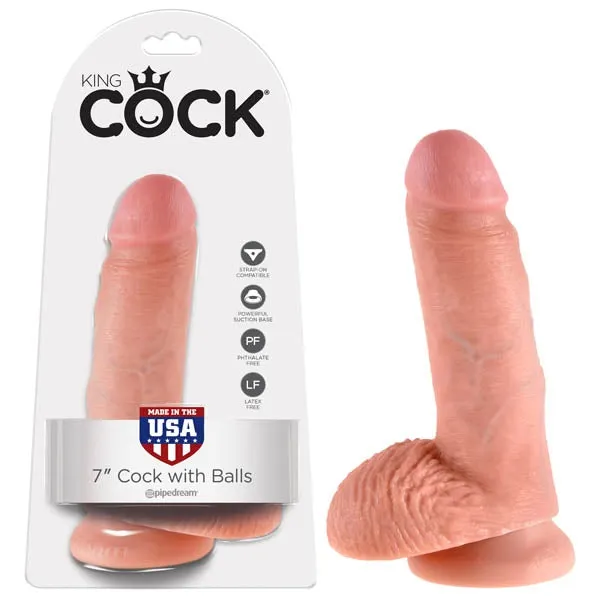 Pipedream Dildos King Cock Flesh 7 Realistic Dildo With Balls