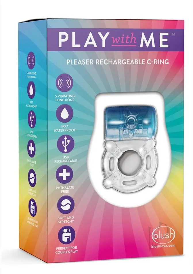 Play with Me Pleaser Rechargeable Cock Ring Blue Play With Me By Blush Couples Play with Me Pleaser Rechargeable Cock Ring Blue Play With Me By Blush Couples