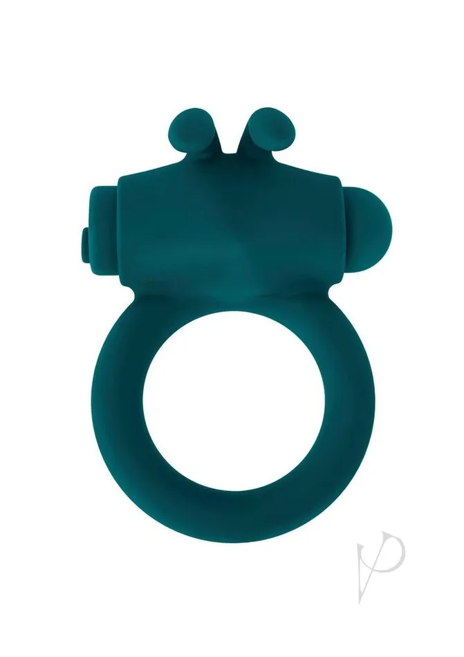 Playboy Bunny Buzzer Rechargeable Silicone Cock Ring Teal Playboy Male Sex Toys