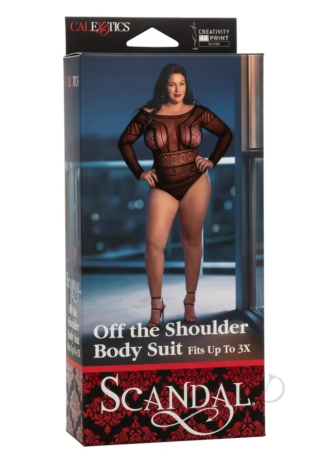 Plus Size Scandal Off The Shoulder Body Suit Plus Size Black Scandal