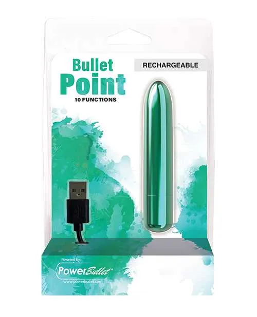 Powerbullet Female Sex Toys PowerBullet Bullet Point Rechargeable Vibrator Teal
