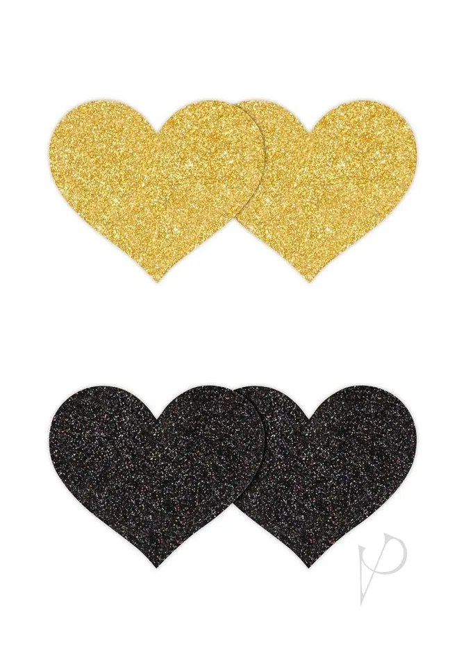 Pretty Pasties Anal Pretty Pasties Glitter Hearts BlackGold Pretty Pasties Anal Pretty Pasties Glitter Hearts BlackGold