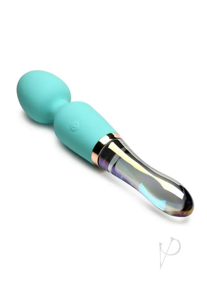 Prisms VibraGlass 10X Dual End Rechargeable Silicone Glass Wand Turquoise Prisms Dildos Prisms VibraGlass 10X Dual End Rechargeable Silicone Glass Wand Turquoise Prisms Dildos