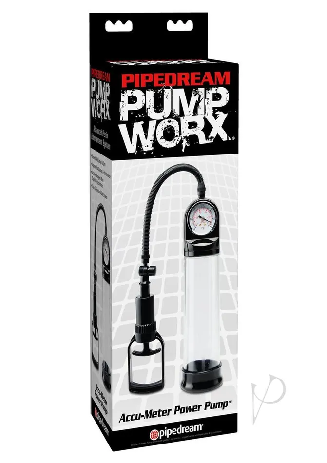 Pump Worx Male Sex Toys Pump Worx AccuMeter Power Penis Pump Clear and Black Pump Worx Male Sex Toys Pump Worx AccuMeter Power Penis Pump Clear and Black