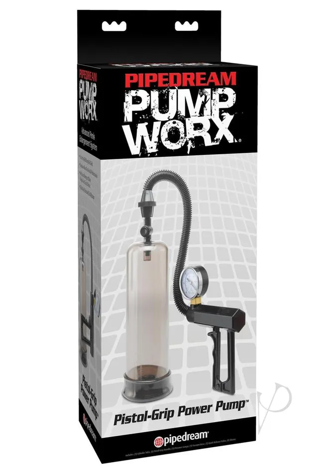 Pump Worx Pistol Grip Power Penis Pump Clear and Black Pump Worx Male Sex Toys Pump Worx Pistol Grip Power Penis Pump Clear and Black Pump Worx Male Sex Toys