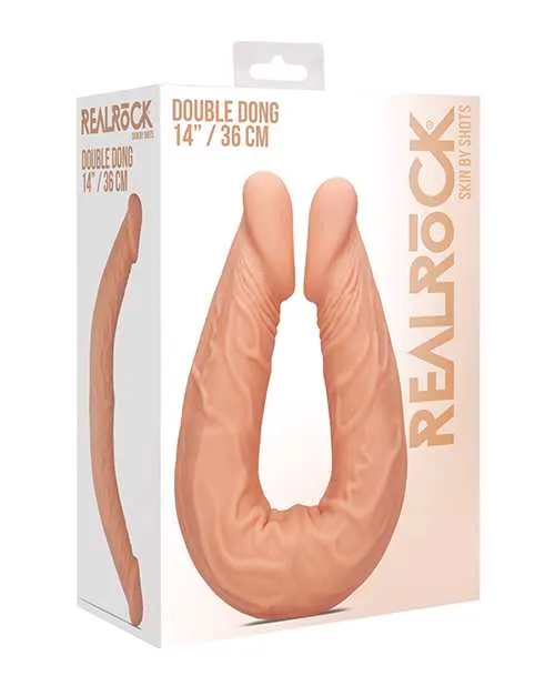 Real Rock Dildos RealRock Skin Realistic Double Dildo 14in Vanilla