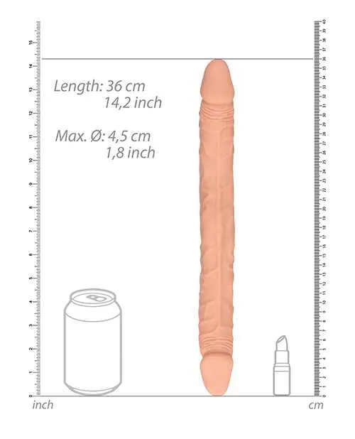 Real Rock Dildos RealRock Skin Realistic Double Dildo 14in Vanilla