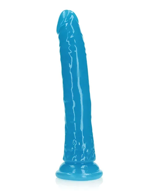 Realrock Dildos Shots RealRock 9 Slim Dildo Glow in the Dark Neon Blue