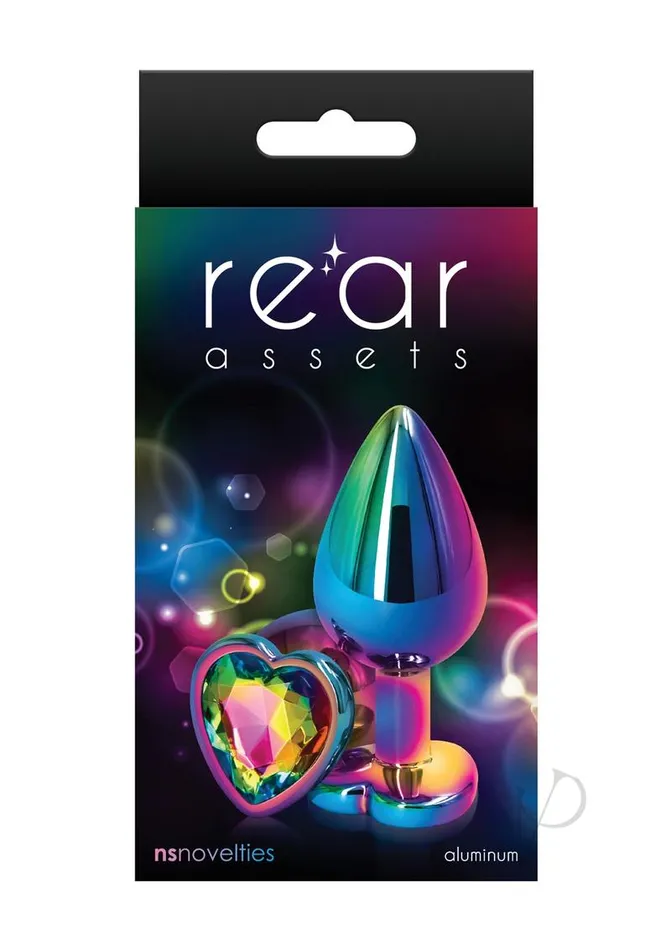 Rear Assets Anal Rear Assets Multicolor Heart Anal Plug Medium Rainbow