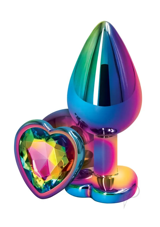 Rear Assets Anal Rear Assets Multicolor Heart Anal Plug Medium Rainbow