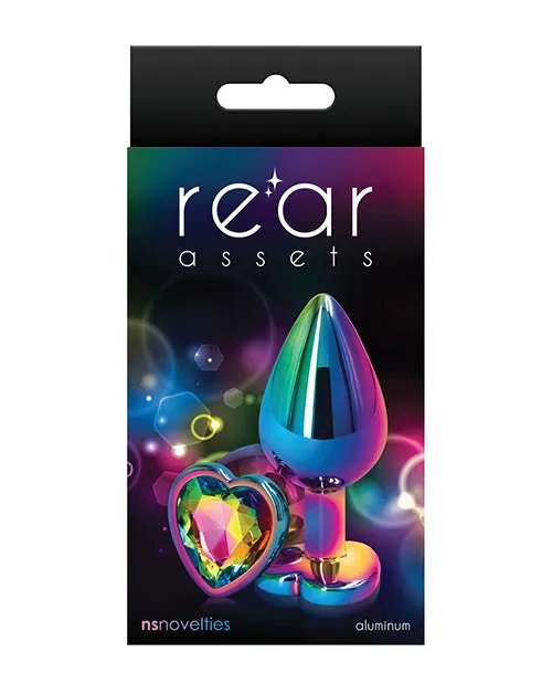 Rear Assets Anal Rear Assets Multicolor Heart Anal Plug Medium Rainbow