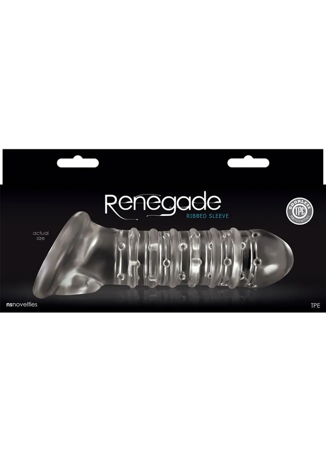 Renegade Male Sex Toys Renegade Ribbed Sleeve Penis Extender Clear