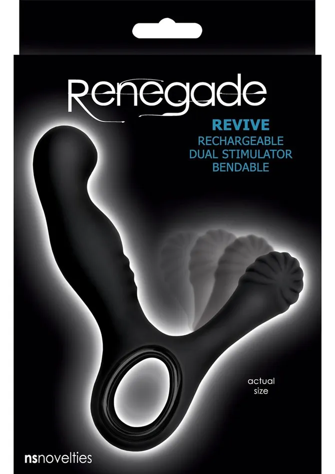 Renegade Revive Rechargeable Silicone Dual Stimulator Prostate Stimulator Black Renegade Anal Renegade Revive Rechargeable Silicone Dual Stimulator Prostate Stimulator Black Renegade Anal