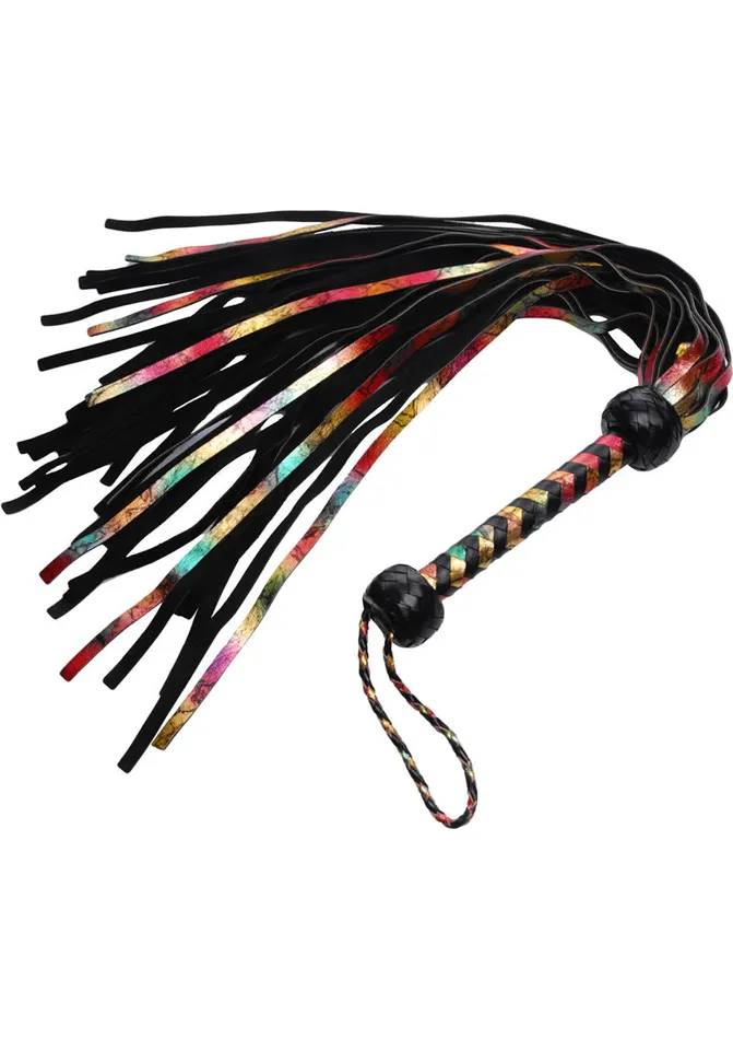 Restraints Strict Leather Strict Leather Rainbow Lambskin Flogger Multicolor Restraints Strict Leather Strict Leather Rainbow Lambskin Flogger Multicolor