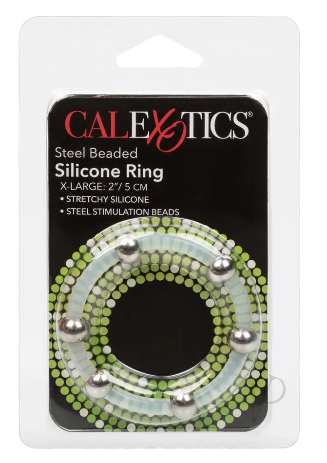 Rings Male Sex Toys Steel Beaded Silicone Cock Ring XLarge Clear