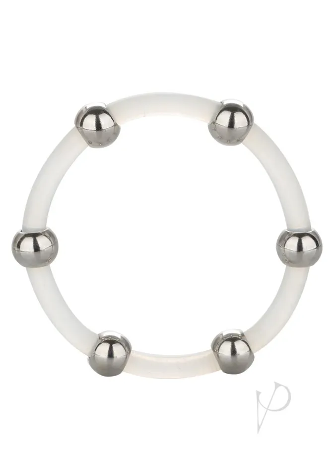 Rings Male Sex Toys Steel Beaded Silicone Cock Ring XLarge Clear