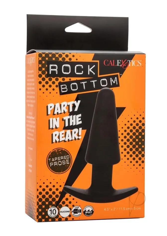 Rock Bottom Rock Bottom Tapered Rechargeable Silicone Probe Black Anal