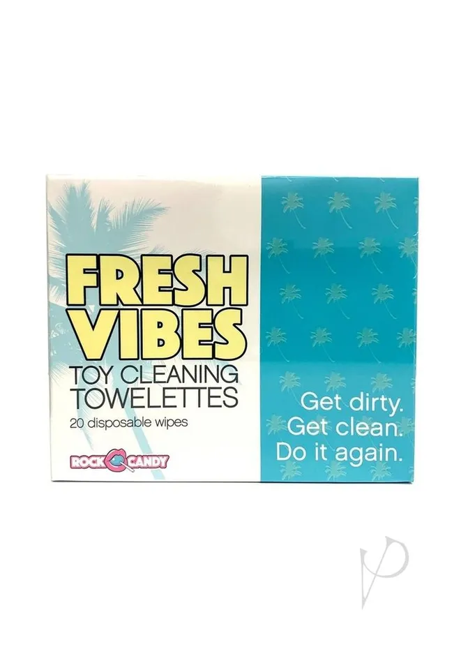 Rock Candy Fresh Vibes Toy Cleaning Wipes 20 per Box Rock Candy Toys Vibrators