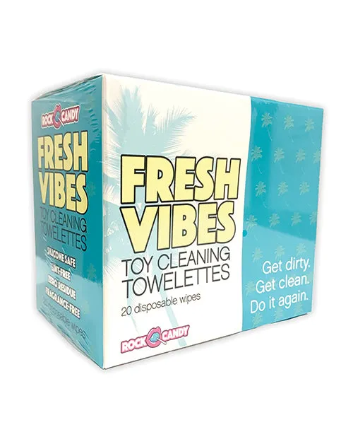 Rock Candy Fresh Vibes Toy Cleaning Wipes 20 per Box Rock Candy Toys Vibrators