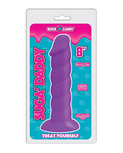 Rock Candy Toys Dildos Suga Daddy Silicone Dildo 8in Purple