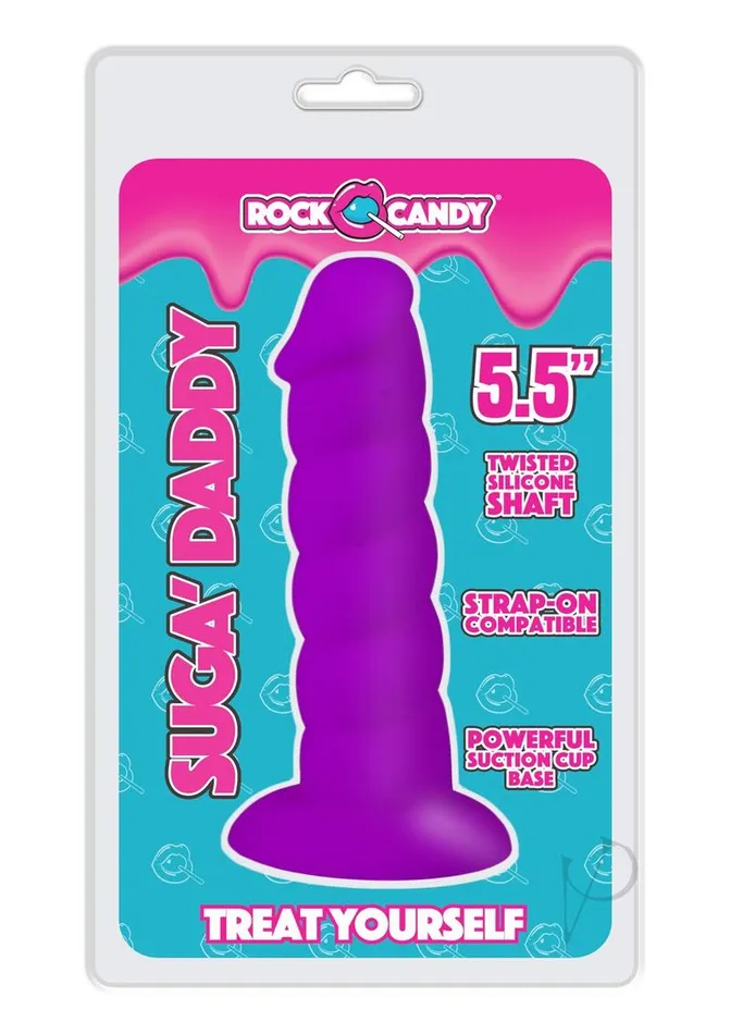 Rock Candy Toys Suga Daddy Silicone Dildo 55in Purple Dildos