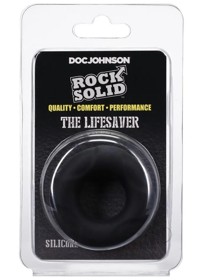Rock Solid Lifesaver Silicone Cock Ring Black Rock Solid Male Sex Toys