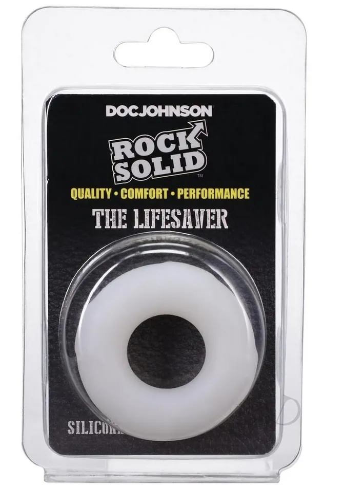 Rock Solid Lifesaver Silicone Cock Ring White Rock Solid Male Sex Toys