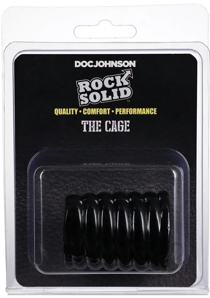 Rock Solid Rock Solid The Cage Textured Cock Cage Black Male Sex Toys