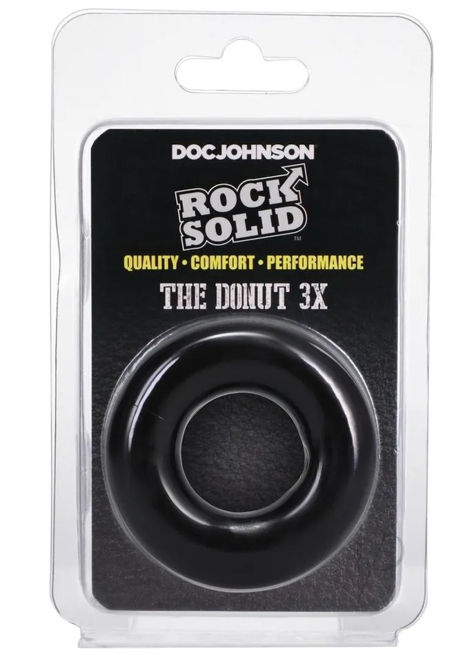 Rock Solid The 3X Donut Cock Ring Black Rock Solid Male Sex Toys