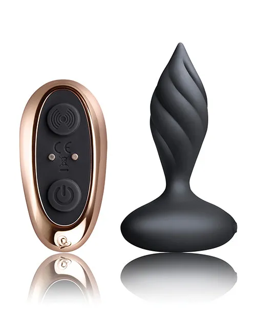 Rocks Off Male Sex Toys Desire Rechargeable Silicone Anal Plug with Remote Control BlackRose Gold