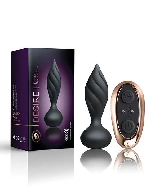 Rocks Off Male Sex Toys Desire Rechargeable Silicone Anal Plug with Remote Control BlackRose Gold