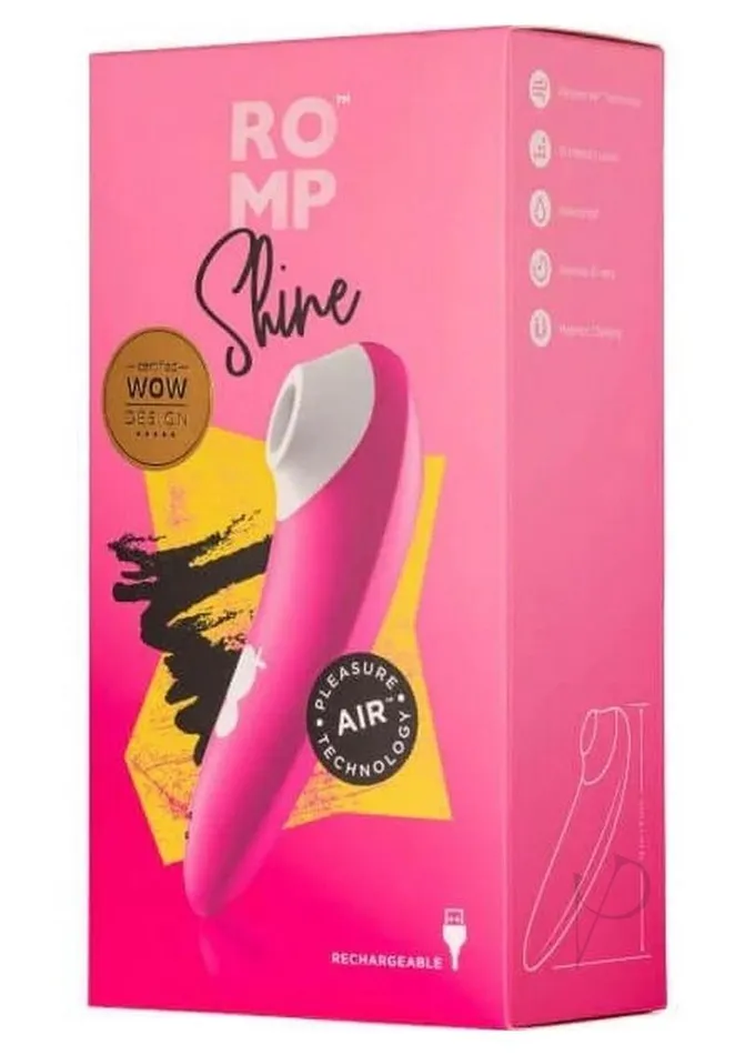 Romp Shine Rechargeable Silicone Clitoral Air Stimulator PinkWhite Romp Female Sex Toys Romp Shine Rechargeable Silicone Clitoral Air Stimulator PinkWhite Romp Female Sex Toys