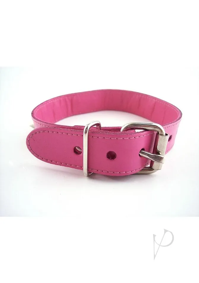 Rouge Male Sex Toys Rouge O Ring Studded Adjustable Leather Collar Pink Rouge Male Sex Toys Rouge O Ring Studded Adjustable Leather Collar Pink