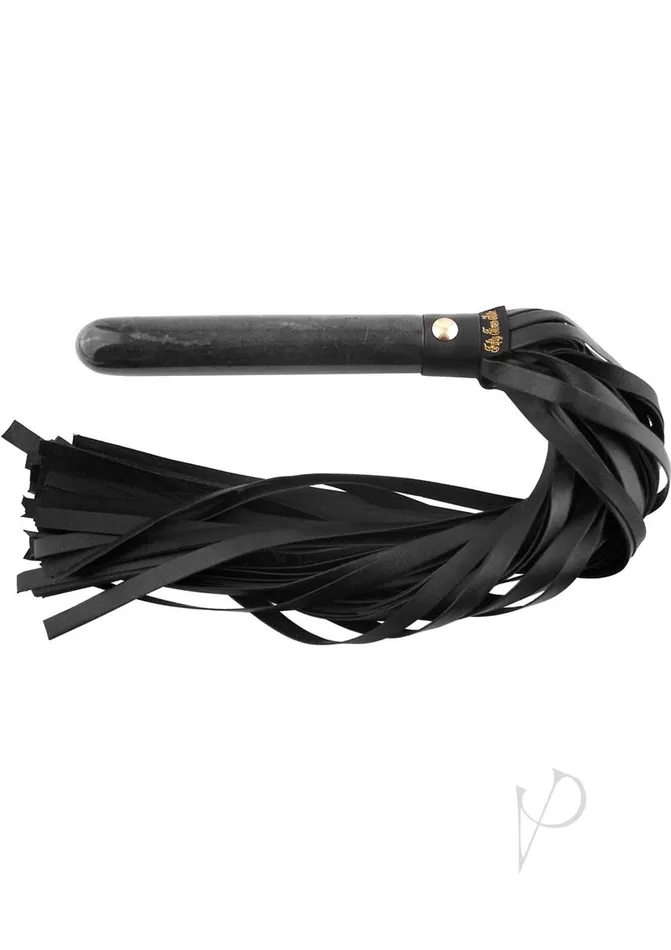 Rouge Restraints Rouge Fifty Times Hotter Leather Flogger with Marble Handle Black Rouge Restraints Rouge Fifty Times Hotter Leather Flogger with Marble Handle Black