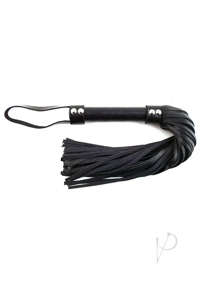 Rouge Restraints Rouge Short Leather Flogger Black