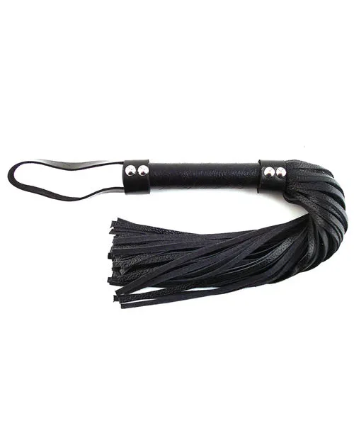 Rouge Restraints Rouge Short Leather Flogger Black Rouge Restraints Rouge Short Leather Flogger Black