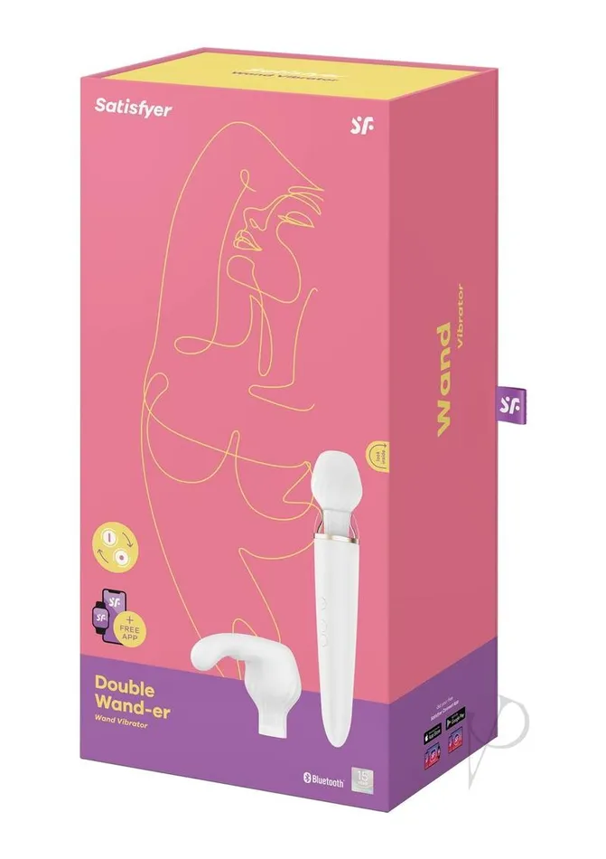 Satisfyer Female Sex Toys Satisfyer Double Wander Rechargeable Silicone Waterproof Massager with Attachment White Satisfyer Female Sex Toys Satisfyer Double Wander Rechargeable Silicone Waterproof Massager with Attachment White
