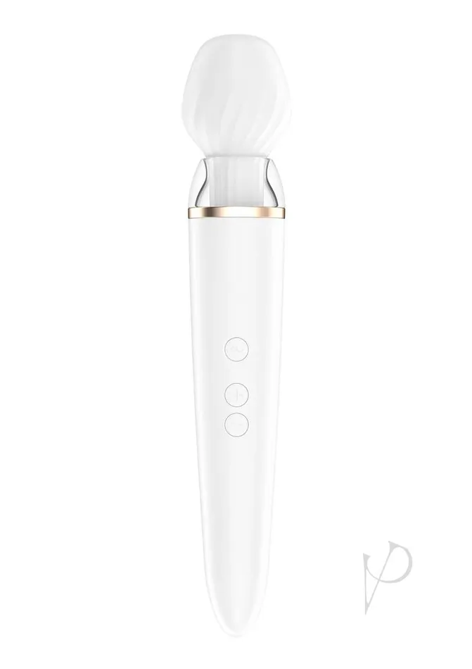Satisfyer Female Sex Toys Satisfyer Double Wander Rechargeable Silicone Waterproof Massager with Attachment White
